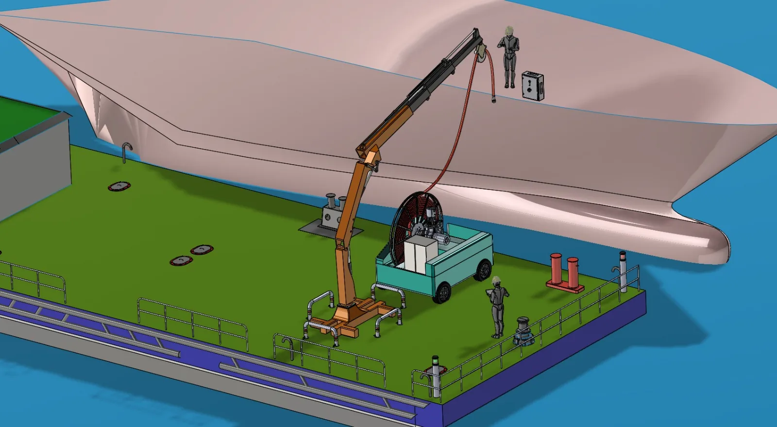 REGBES BlueBARGE barge to ship in operation